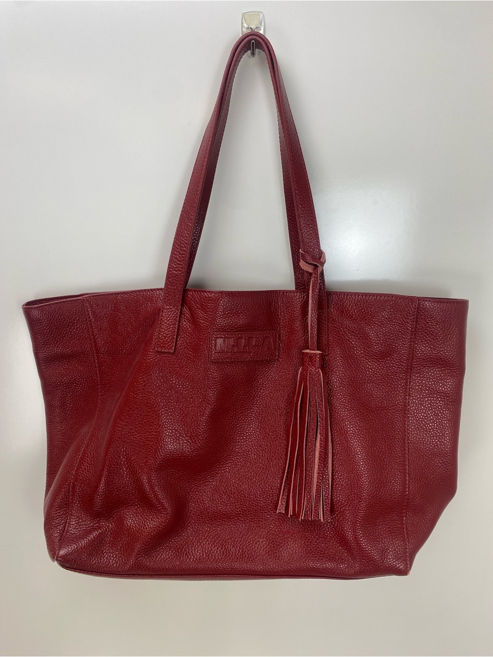 M.I.L.A Burgundy Leather Tassel Tote